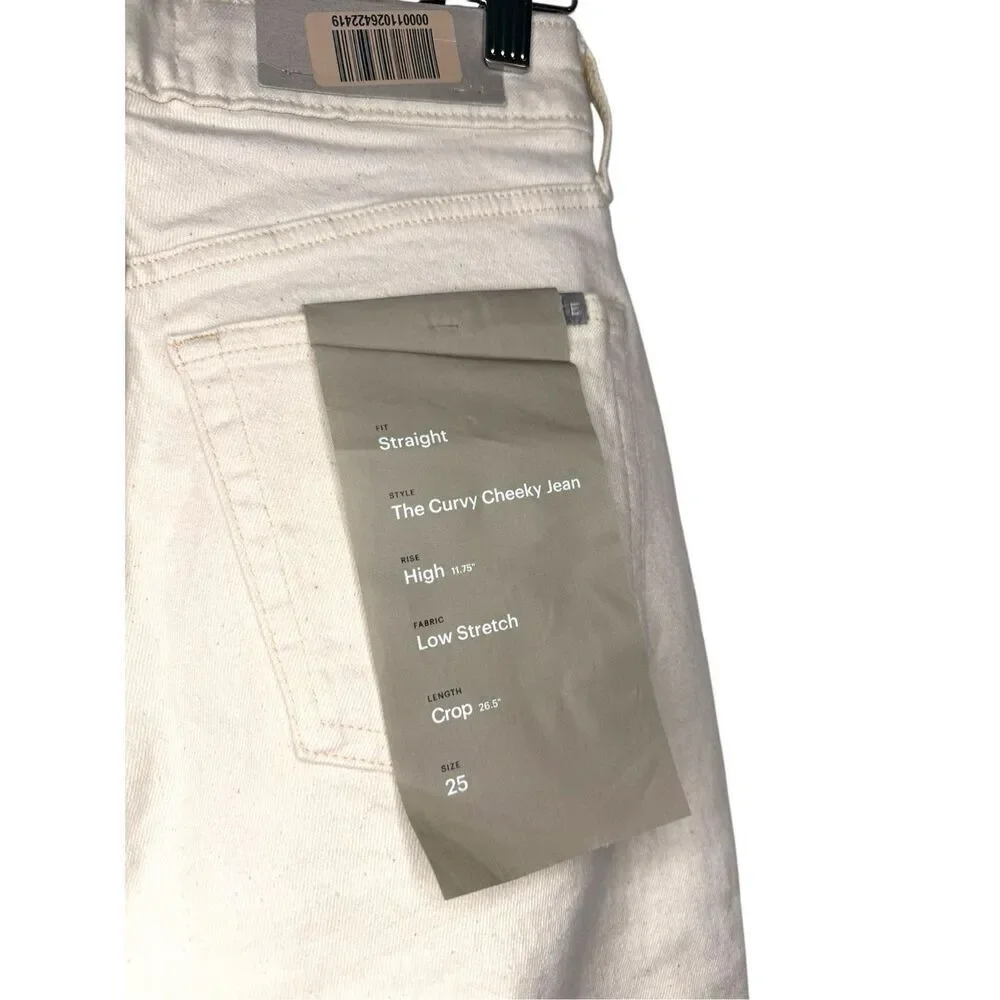 Everlane The Curvy Cheeky Jean in Ecru‎ Size 25 NWT